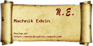 Machnik Edvin névjegykártya